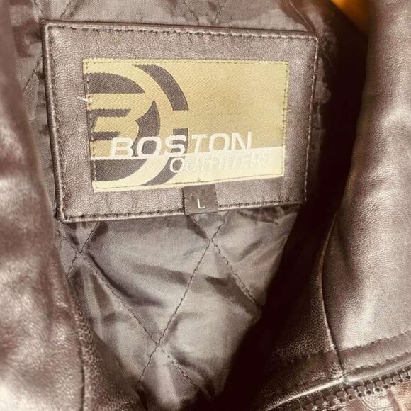 Boston Outfitters | Brn Genuine Leather Quilted Lined Bomber Jacket Size L | EUC - Picture 5 of 16
